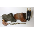 A good  leather Saddle, by Bernie, Kilcullen and another leather Saddle, also some leather Riding Bo... 