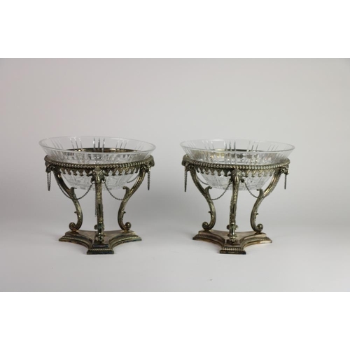 110 - A fine pair of 19th Century Sheffield silver plated Table Centres, each stand with alternating sheep... 