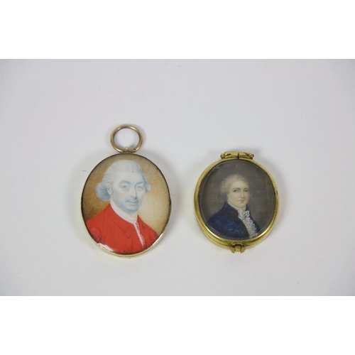 170 - Late 18th Century / Early 19th CenturyMiniature: A gold cased oval 