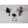 A large collection of modern ceramic Cups, Bowls, Teapots, etc., and other kitchenware, a shelf. As ... 