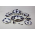A large and attractive late 19th Century Ablemarle porcelain Dinner Service, with blue and red flora... 