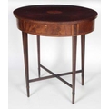 A small Edwardian inlaid mahogany Centre Table, the crossbanded and segmented oval top with centre s... 