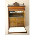 A very attractive late 19th Century figured walnut Dentist's hanging Wall Cabinet, with decorated ga... 
