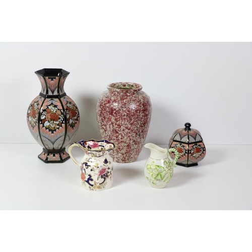 60 - Porcelain: A good collection of attractive porcelain pieces, including: a Belleek Jug, a Masons Iron... 