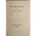 Wilde (Oscar) De Profundis, 8vo L. (Mathuen) 1905. First Edn., lacks hf. title, top edge gilt, orig.... 