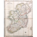 Irish Maps: Cary (John) New Map of Ireland, fold. linen backed map, hd. cold. in outline, approx. 30... 