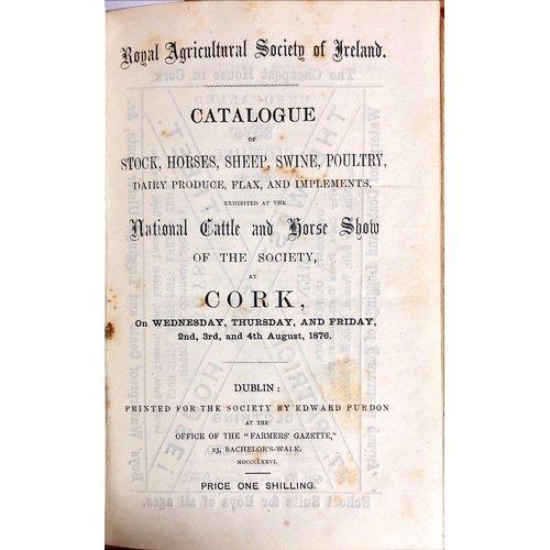 63 - Binding: Royal Agricultural Society of Ireland - Catalogue of Stock, Horses, Sheep, Swine, Poultry, ... 