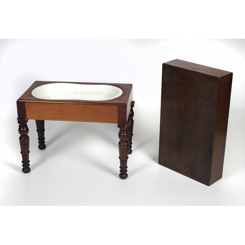 101 - A pair of 19th Century Irish rectangular Bidets, on turned legs,one furnished. (2)