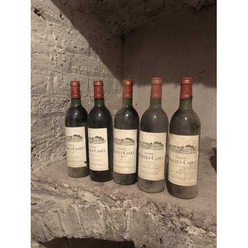 114 - Wine: Chateau Pontet, Canet Pauillac, 1979, 5 bottles. (5)