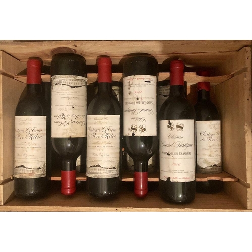 119 - Wine: Chateau La Tour de Roe Milton 1972, Pauillac (9) bottles; Chateau Grand Lartique 1986, St. Emi... 