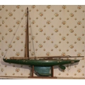 A large hand made Model of Yacht, with sails, 127cms (50