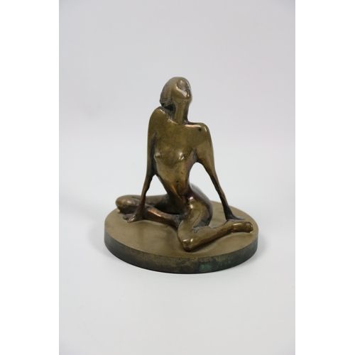 367 - Rowan Gillespie (b. 1953)Seated Nude, bronze on circular base, signed and dated Rowan 1/9/1984, 5