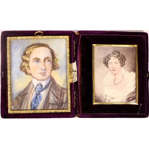 382 - 19th Century Miniatures[The Gore Family] - ' Hon. Edward Gore,' painting on ivory, signed 'Mary Stew... 