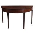 A 19th Century mahogany D end Table, the plain top and frieze on square tapering legs. (1)