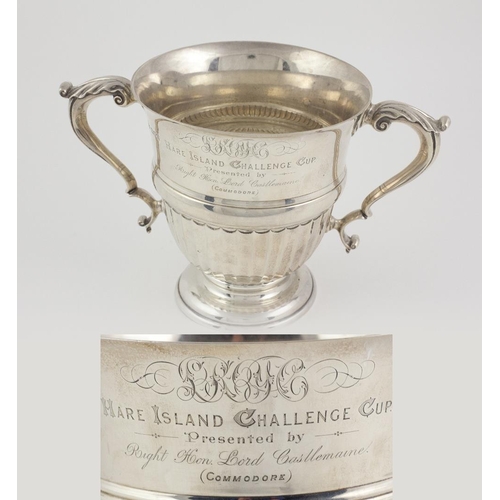 415 - An attractive English silver two handled Trophy Cup, 