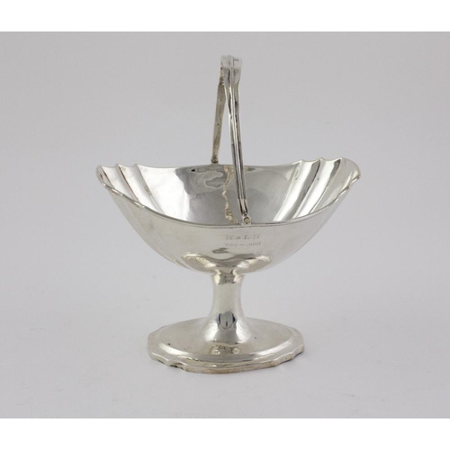 416 - A fine plain George III Irish silver helmet shaped Sugar Bowl, Dublin c. 1800, maker possibly John L... 