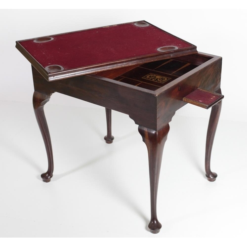 671 - A 19th Century Irish mahogany Games Table, the plain dish top with reversible sides, revealing to sh... 