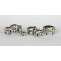 Elephants: A George V English silver Pin Cushion in the form of an elephant; a heavy miniature Birmi... 
