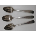 A good pair of Irish George III silver Serving Spoons, by Samuel Neville ?, Dublin c. 1800; and anot... 