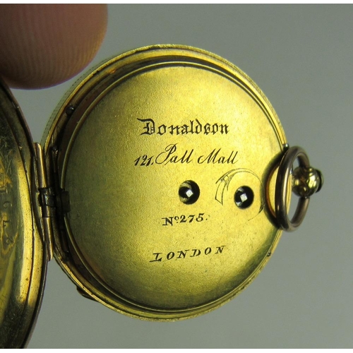 118 - A very good small early 19th Century 18ct gold Watch, the engraved gold face with Roman numerals, si... 