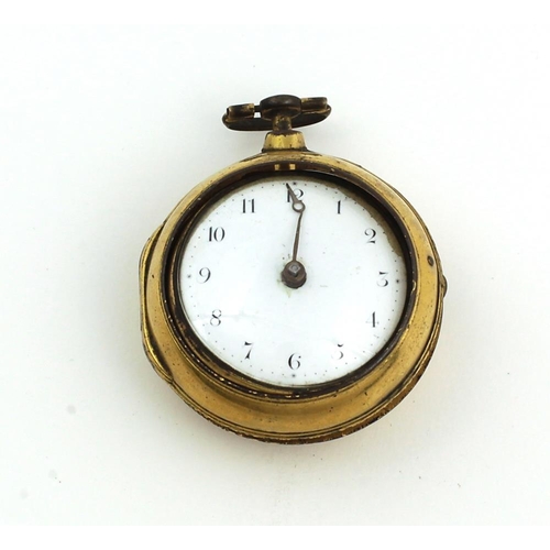 119 - An 18th Century English pair cased Pocket Watch, by Rivers & Son, Royal Exchange, London, with attra... 