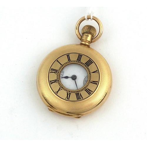 120 - A fine quality heavy 18ct gold Irish half hunter Ladies Pocket Watch, by Hopkins and Hopkins, Dublin... 