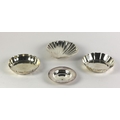 Two similar 1916 - 1966 Irish Commemoration small silver Strawberry Dishes, an English silver shell ... 