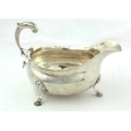 A rare plain George II English silver Sauceboat, London c. 1755, maker possibly Henry Miller,  with ... 