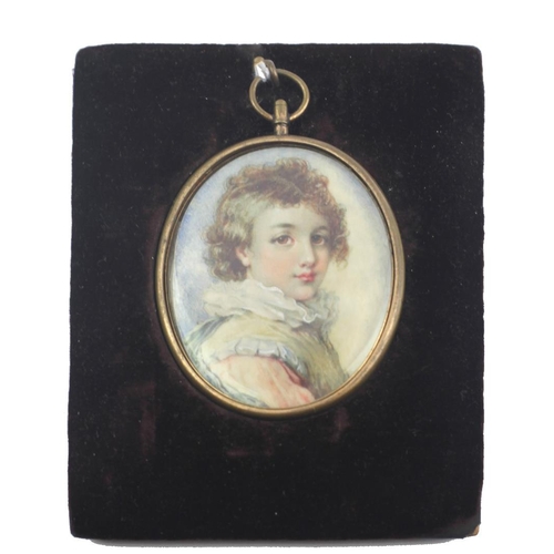 81 - Early 20th Century English SchoolMiniature: Very attractive oval portrait on ivory, 