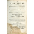 Johnson (Samuel)A.M. A Dictionary of the English Language, 2 vols., L. 1773, Fifth Edn., contemp. fu... 