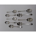 A set of 9 Edwardian heavy silver Serving Spoons, by Walker & Hall, approx. weight 20 ounces. (9).