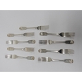 A set of 9 Edwardian shell decorated and crested Dinner Forks, by Robert Stebbings, London approx. w... 