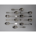 A set of 10 late Victorian fiddle pattern crested Dessert Spoons, by George Maudsley Jackson (Josiah... 