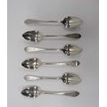 A rare set of 6 George III Provincial Irish silver bright-cut Serving Spoons, by Carden Terry and Ja... 