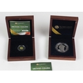 Two Michael Collins Commemorative Medallions, one silver and one gold, issued 2012. In Presentation ... 
