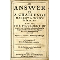Ussher (James) An Answer to a Challenge made by a Jesuit in Ireland, 4to L. 1631. Third Edn., title ... 