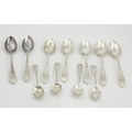 A set of 7 matching George III Irish silver bright-cut Dessert Spoons, by Michael Keating, Dublin, c... 