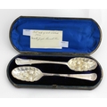 A rare pair of early George III Irish silver Berry Spoons, Dublin 1763, by David Peter, approx. 4 oz... 