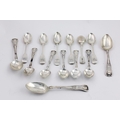 A set of 6 heavy silver Tea Spoons, five London c. 1849, & one Irish, c. 1874; a set of 5 heavy Iris... 