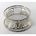 An antique Irish pierced silver Dish Ring, with gadroon rims, approx. 11 ozs (marks worn) 18cms (7