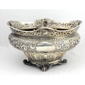 A fine quality 19th Century pierced and decorated heavy silver Bowl, with pierced rim over a body em... 