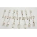 A set of 6 William IV English silver Tea Forks, a set of 5 similar ditto, plus 3 others similar, app... 