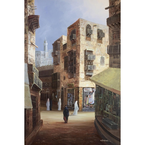 786 - Choe, 20th Century Arabian School  A large oil painting, 