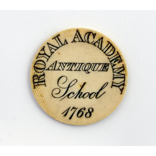 79 - Unique MementoYeats (John Butler) His original circular ivory School Ticket for 'Royal Academy Antiq... 