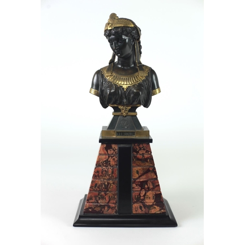 802 - After Bouret (French 19th Century)  A 19th Century Egyptian Revival bronze gilt and marble statute o... 