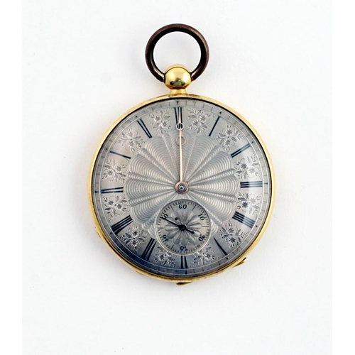 86 - A fine machine turned 19th Century 18 ct gold Swiss Watch, No. 1819 by J. Maniglier, with attractive... 