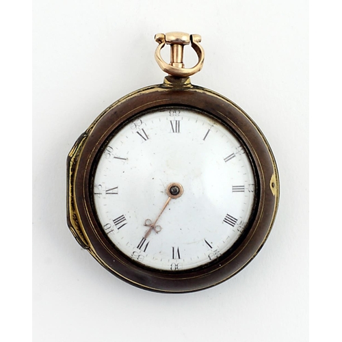 90 - An Irish 18th Century pair cased fusee Watch, No. 510 by Shean Houston, Dublin, with engraved back a... 