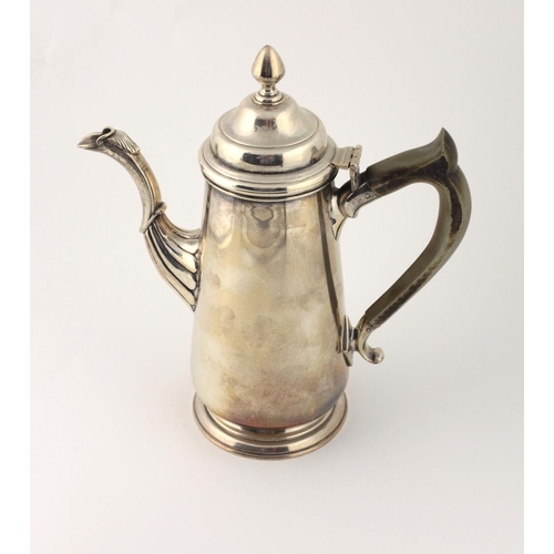 28 - A heavy plain Royal Irish silver Coffee Pot, with wooden handle, Dublin c. 1971, approx. 33 ozs (inc... 