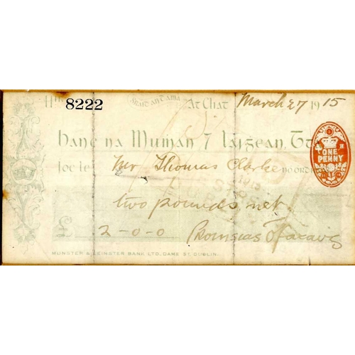 580 - Countersigned by Thomas J. ClarkeSignatory of Proclamation [Clarke (Thomas J.)] An original Munster ... 