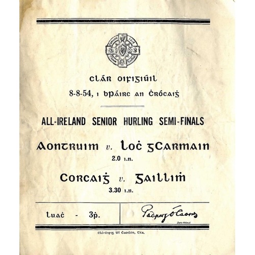 615 - A.I. Senior Hurling Semi-FinalsG.A.A.: Hurling, 1954, Clar Oifigiuil, All-Ireland Senior Hurling Sem... 